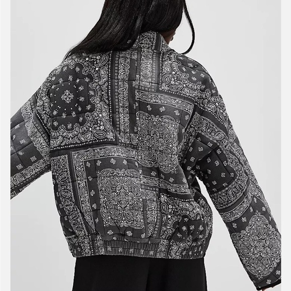 Free people Printed Dolman Quilted knit Jacket XL - Picture 4 of 4